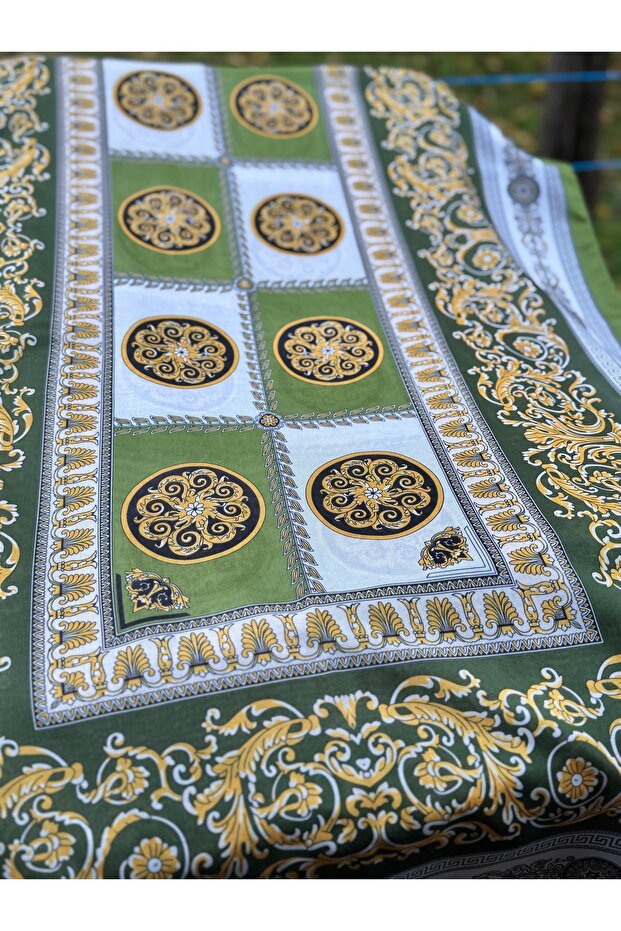 شال ناعم من القطن بنمط الحجاب باللون الأخضر الفستقي
