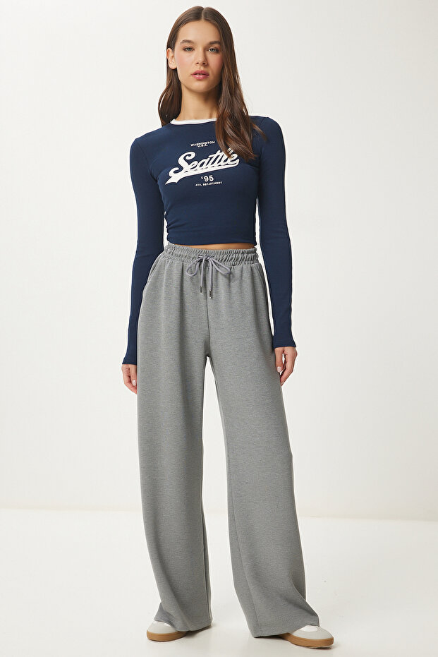 Wide Leg Modal Sweatpants Anthracite Lub0070