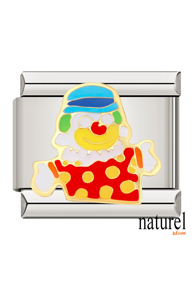 Italian Stainless Steel 9mm Clown Charm
