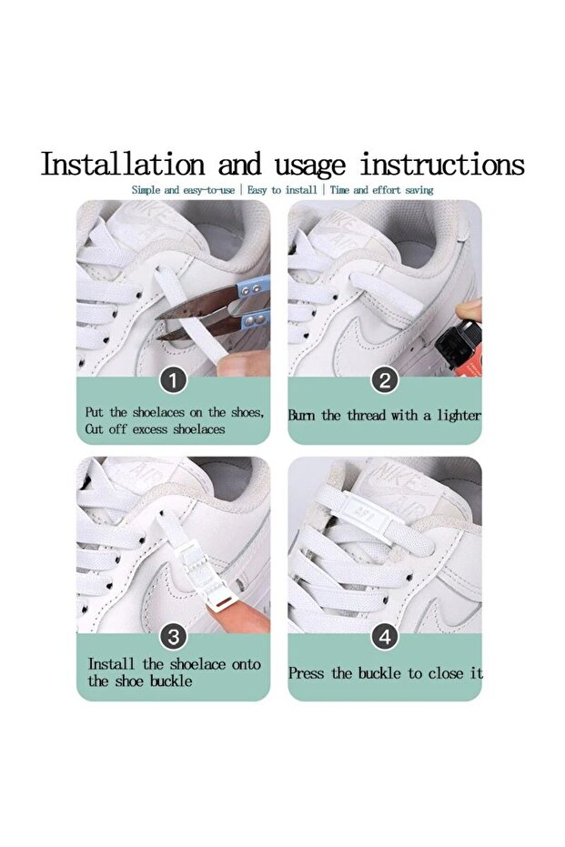 Metal Locking Plug Drop New Generation Locking Elastic Shoelaces 1 Pair Black - 3