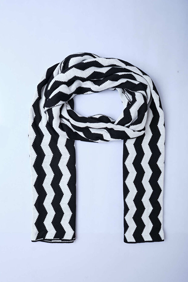 وشاح تريكو منقوش متعرج - 4