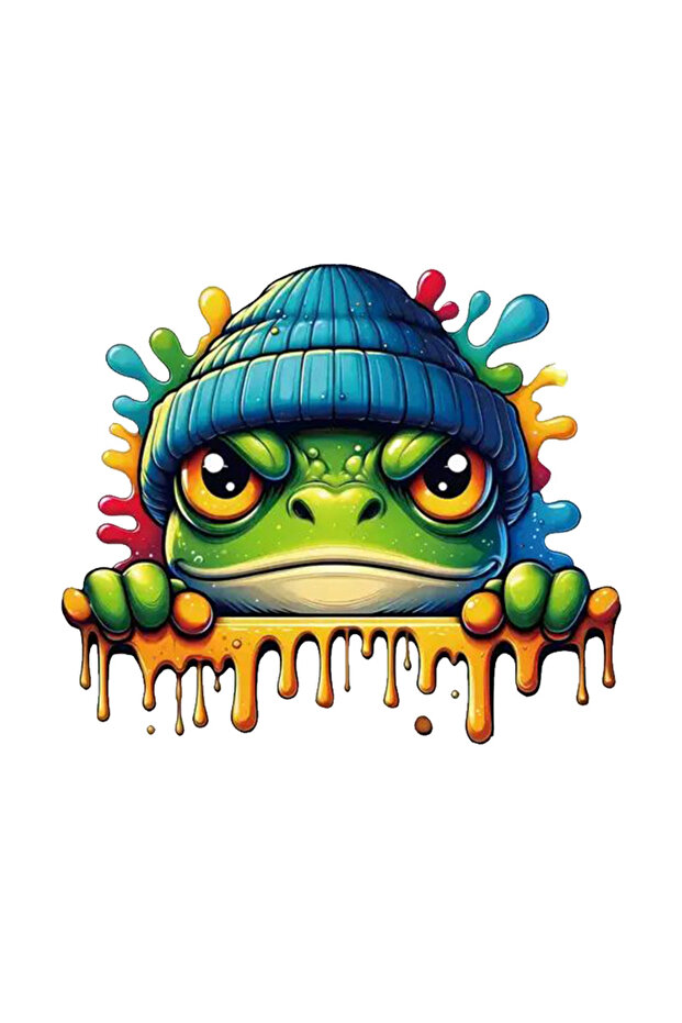 13X11 cm Beret Frog Sticker - Car, Motorcycle, Helmet, Laptop, Glass