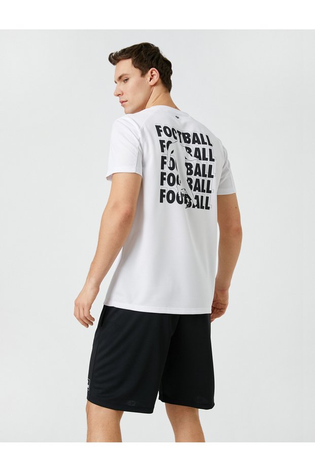 Sports T-Shirt Football Printed Short Sleeve Crew Neck