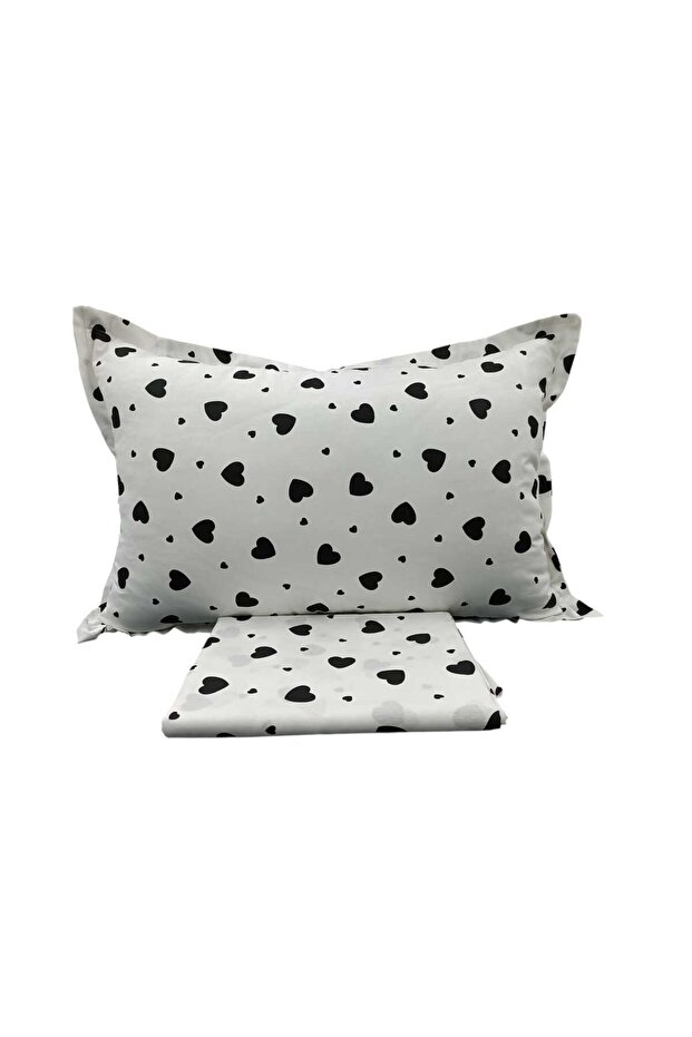 Single Flat Sheet Set with Heart Pattern - 1