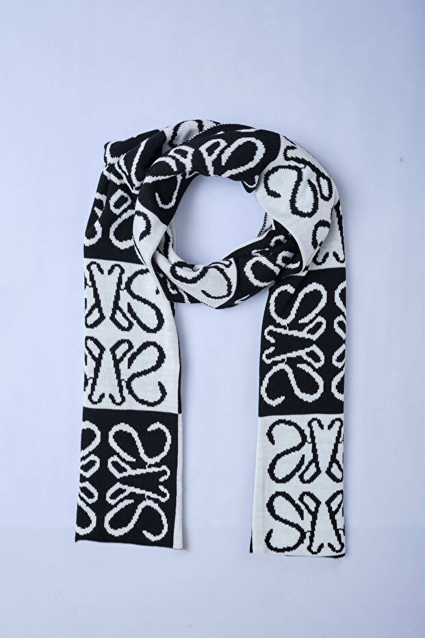 Desenli Triko Atkı - 4