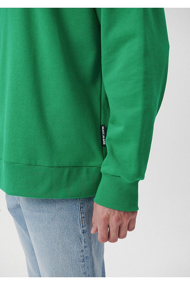 Kapüşonlu Yeşil Basic Sweatshirt 0610062-71704 - 4
