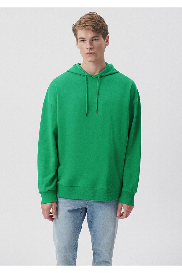 Kapüşonlu Yeşil Basic Sweatshirt 0610062-71704 - 2