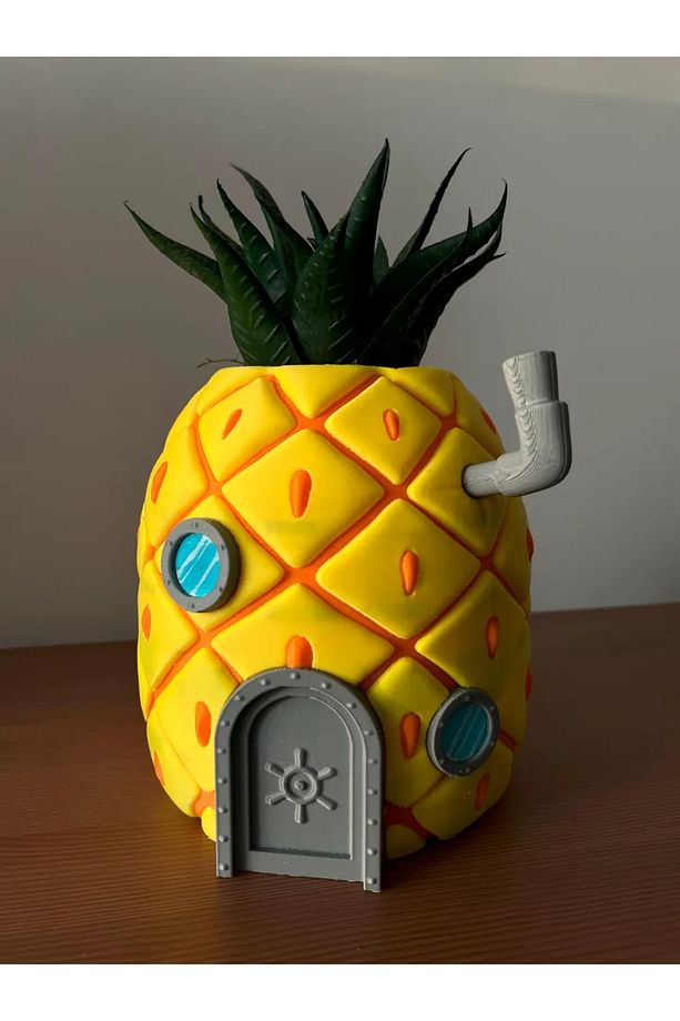Sünger Bob (Sponge Bob) Ananas Şeklinde Saksı - 1