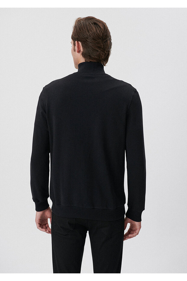 Fermuarlı Siyah Sweatshirt 0S10022-900 - 3