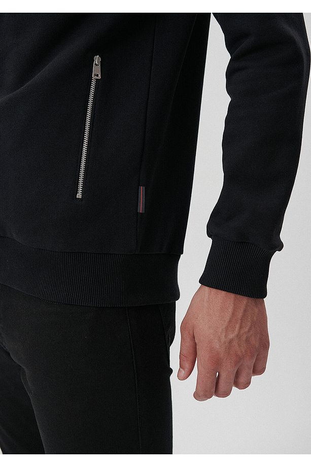 Fermuarlı Siyah Sweatshirt 0S10022-900 - 4