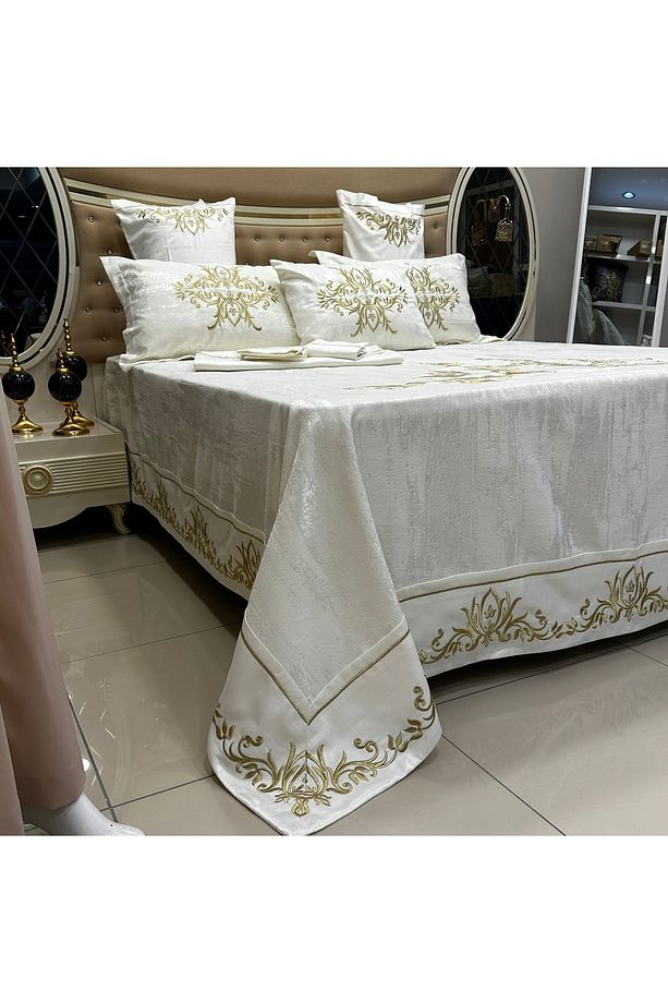 MARAŞ İŞİ SİM SIRMA YATAK ÖRTÜSÜ SET - 1