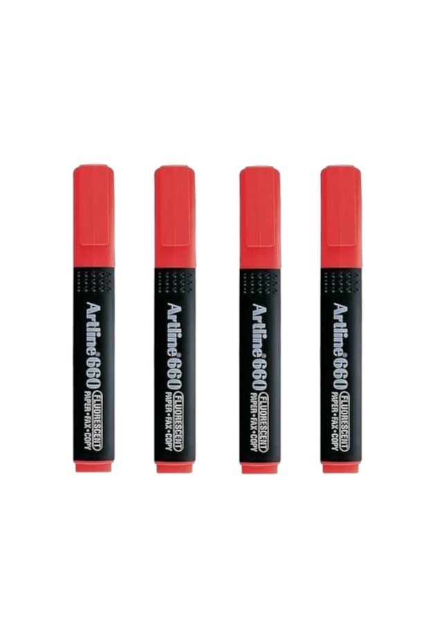 قلم تحديد أحمر من ARTLINE 660 - 4 قطع