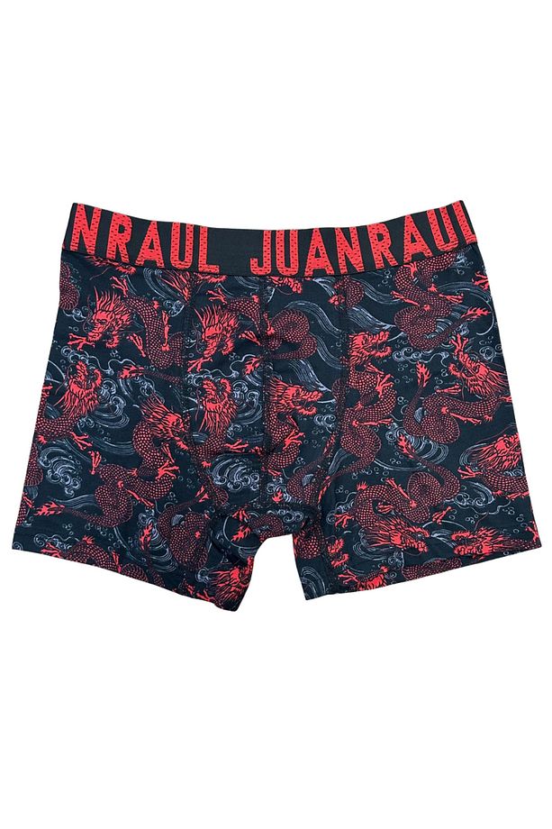 Munivy Juan Raul Ejderha Desenli Siyah Erkek Boxer - 1
