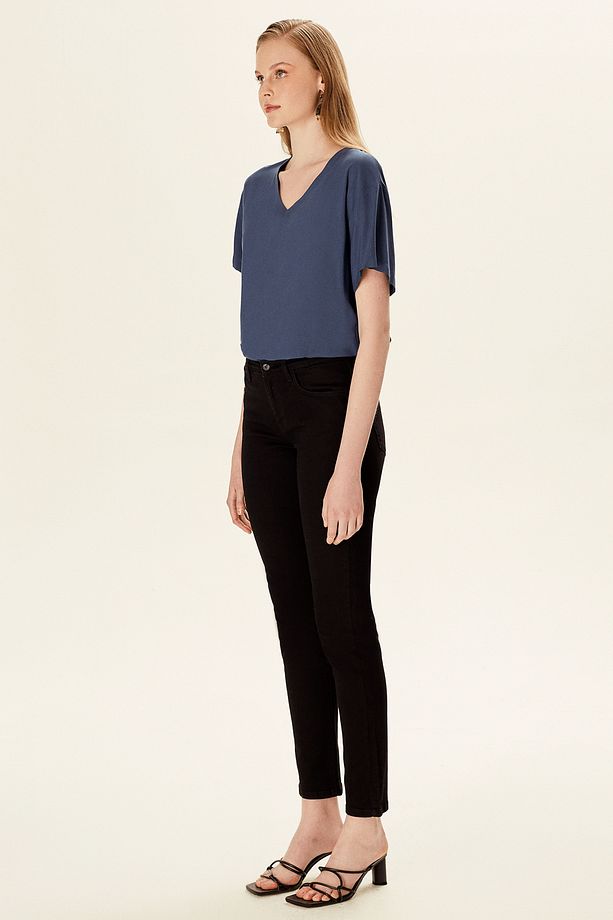 Boru Paça Denim Pantolon - 2
