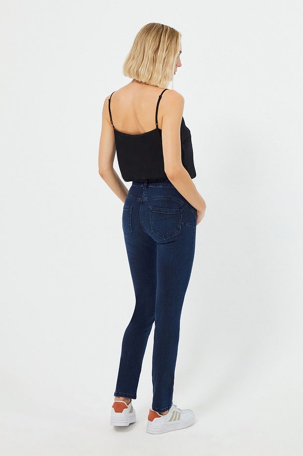 Push-up Dar Paça Denim Pantolon - 4