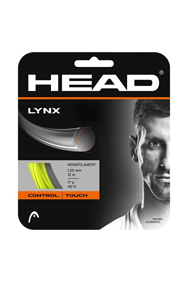 خيط تنس Lynx | أصفر | المقاس: 16 لتر | بوليستر | المتانة | 200 متر | القياس: 1.20 مم