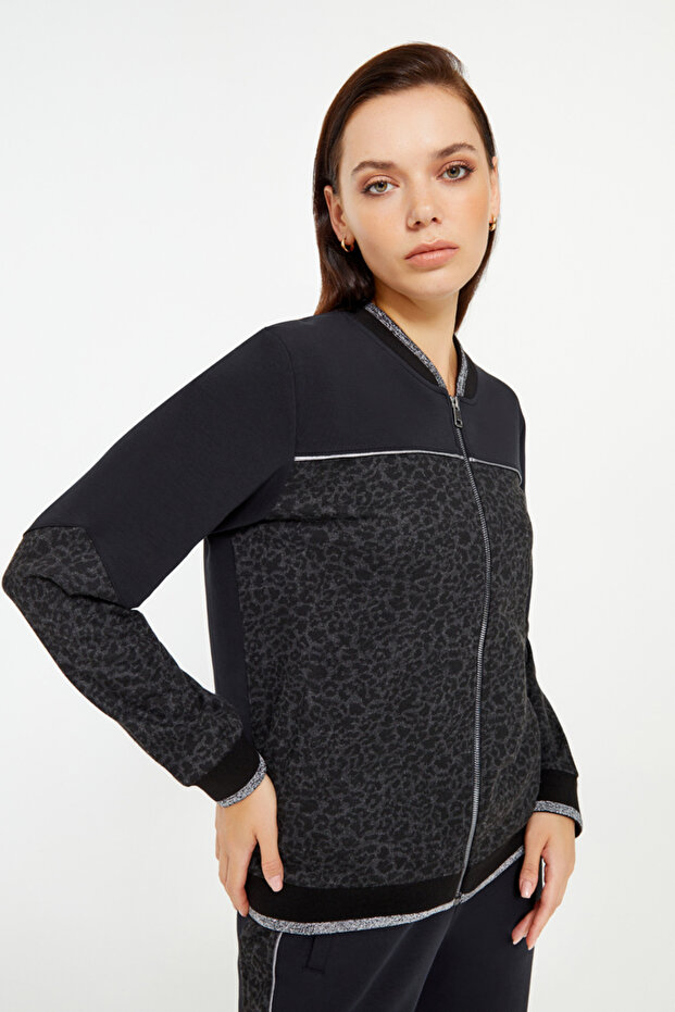 Leopard Print Tracksuit Top - 1
