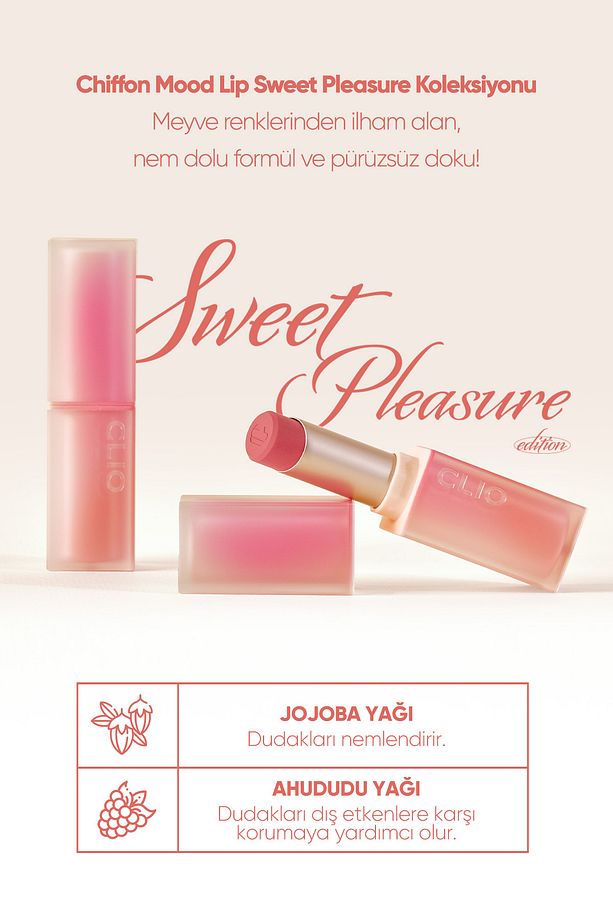 Yumuşak Dokulu, Hafif Mat Görünüm Sunan Ruj CLIO Chiffon Mood Lip ( 08 Tangerine Tarte) - 7