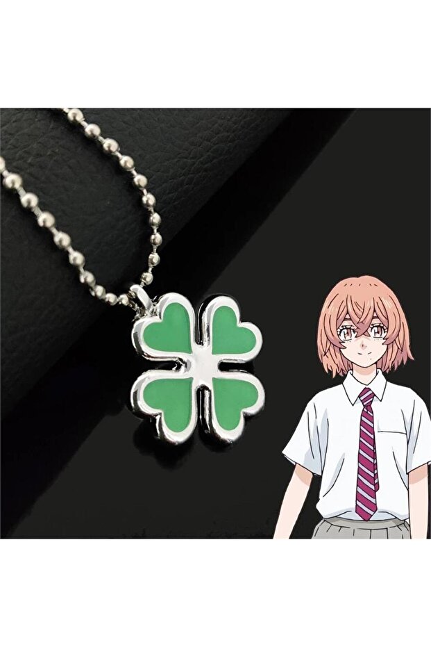 Anime Tokyo Revengers Hinata Tachibana Four Leaf Clover Necklace