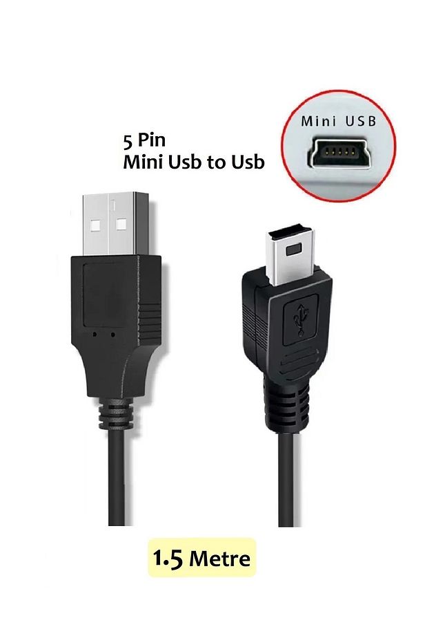 5 Pin Mini Usb to Usb V3 Şarj ve Veri Aktarım Kablosu - 1.5 Metre - 1
