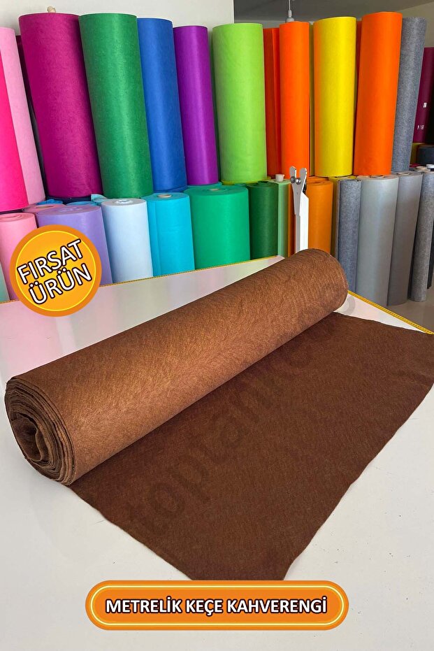 Meter Thin Soft Felt Fabric 1 mm Brown - 1 Meter (100 cm X 100 cm)