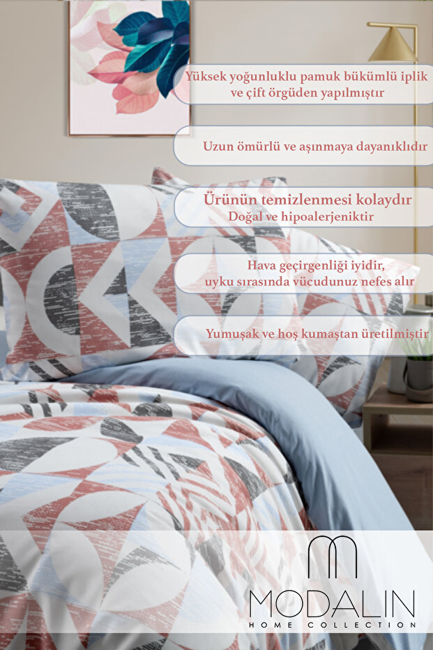 Double bedding set quadra multicolor - 200x220 - 2