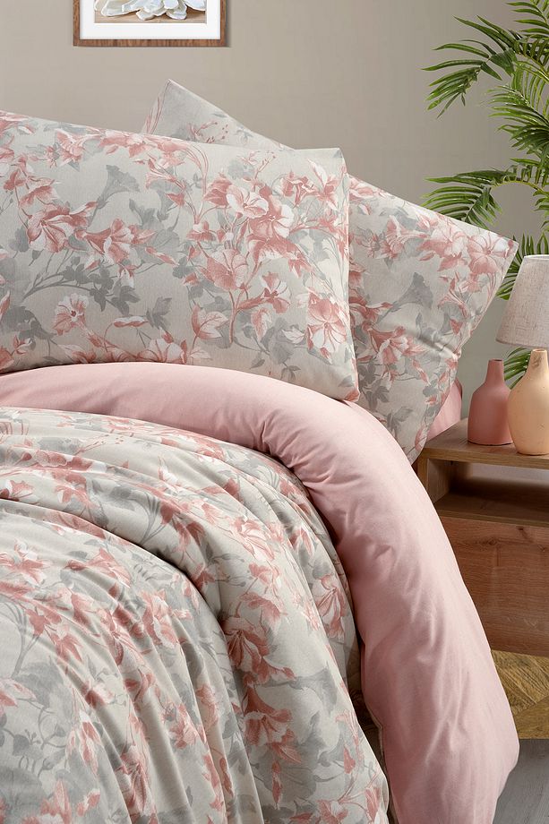 Çift Kişilik Nevresim Takımı Lıly Krem - 200x220 - 6