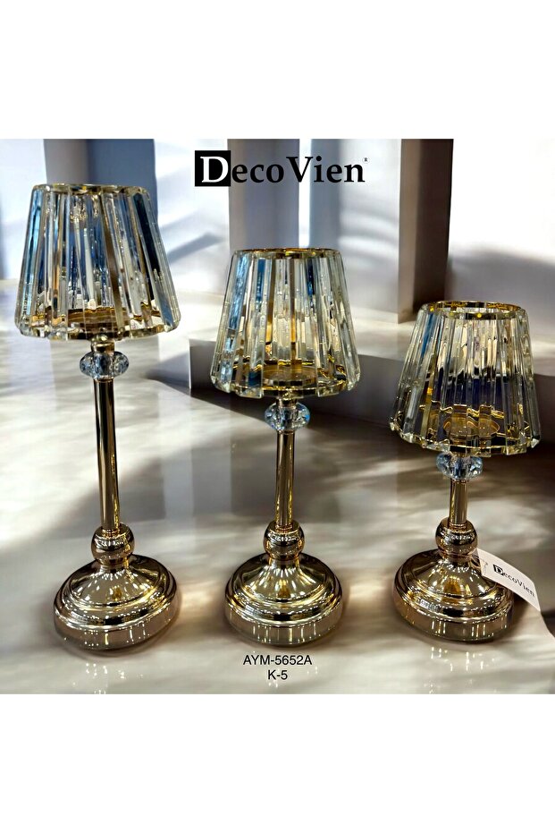 3 LÜ GOLD ŞAMDAN MUMLUK AYM-5652A - 1