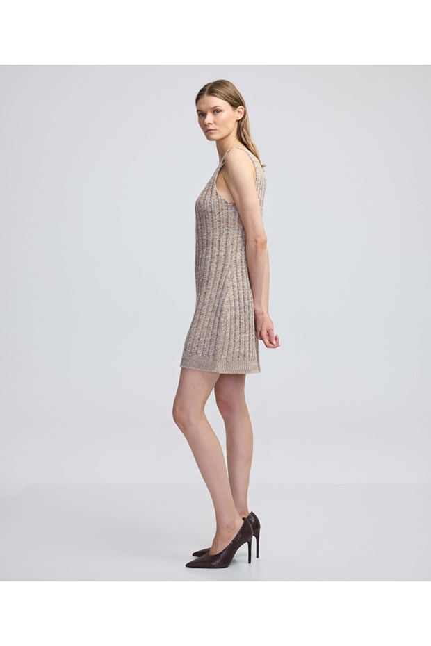 Askılı triko elbise - 2