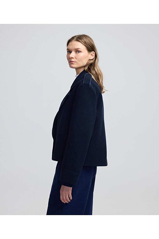 معطف مزدوج الصدر من مزيج الصوف - 5