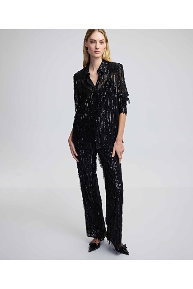 Payet işlemeli pantolon - 1