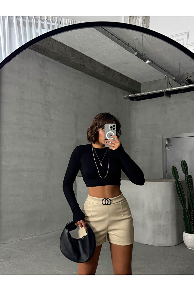 Deri Mini Şort - 7