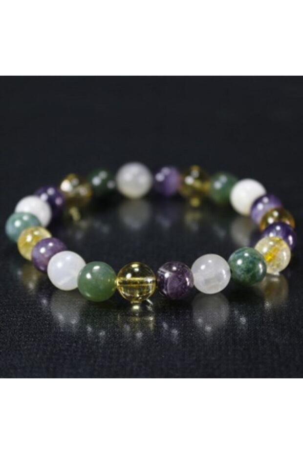 Mixed Natural Stone Bracelet| Amethyst| Citrine| Agate| Moonstone