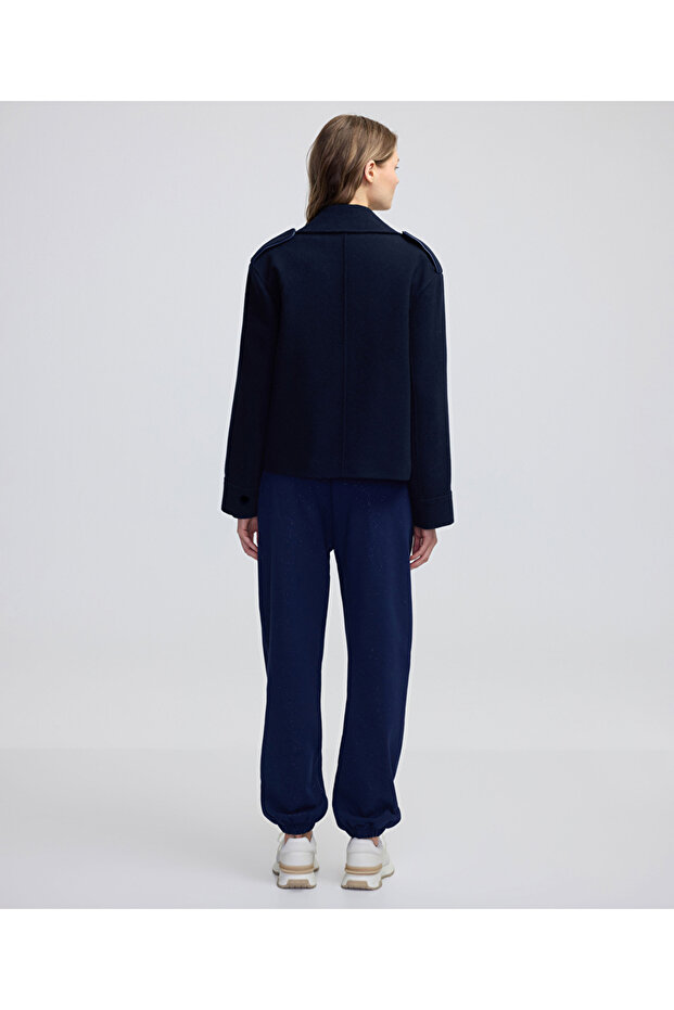 معطف مزدوج الصدر من مزيج الصوف - 7