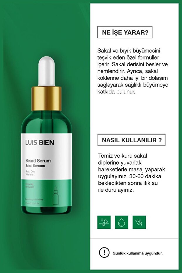 Erkekler İçin Yoğun Onarım Sağlayan Saç Sakal Bakım Serumu 20 ml Passi-350 - 4