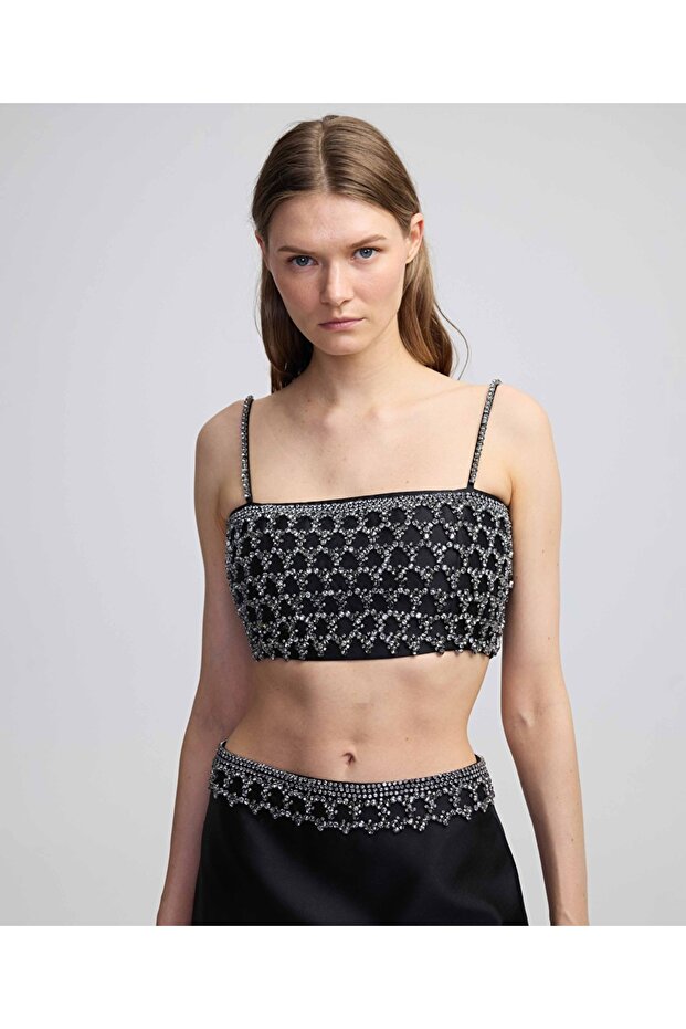 Bestickte kurze Bluse - 2