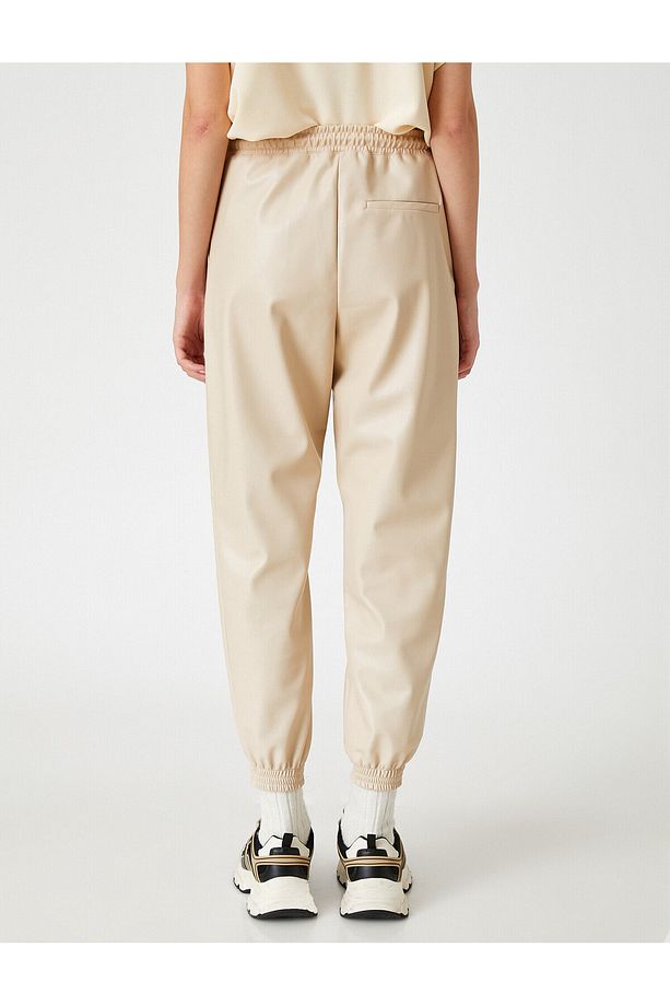 Suni Deri Jogger Pantolon - 4