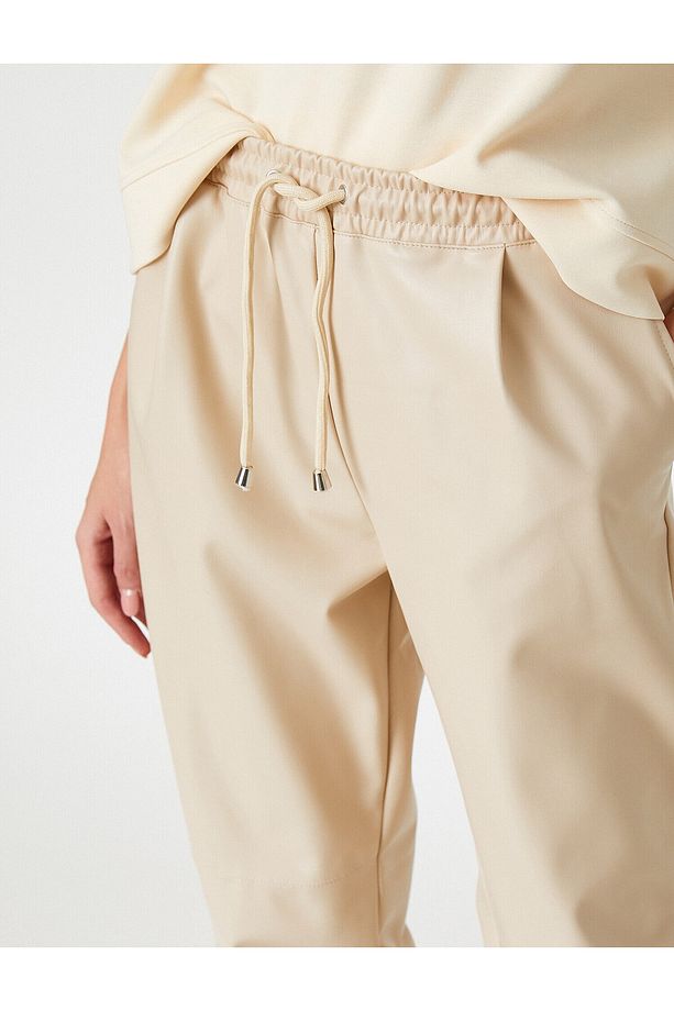 Suni Deri Jogger Pantolon - 5