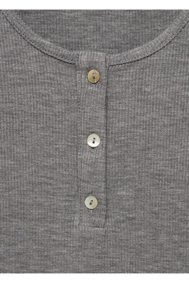 Düğmeli lyocell tişört - 6