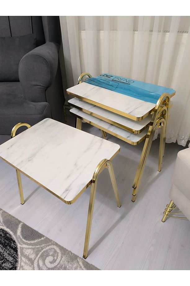 Lakpanel Tepsi Sehpa 4'lü Zigon - 3