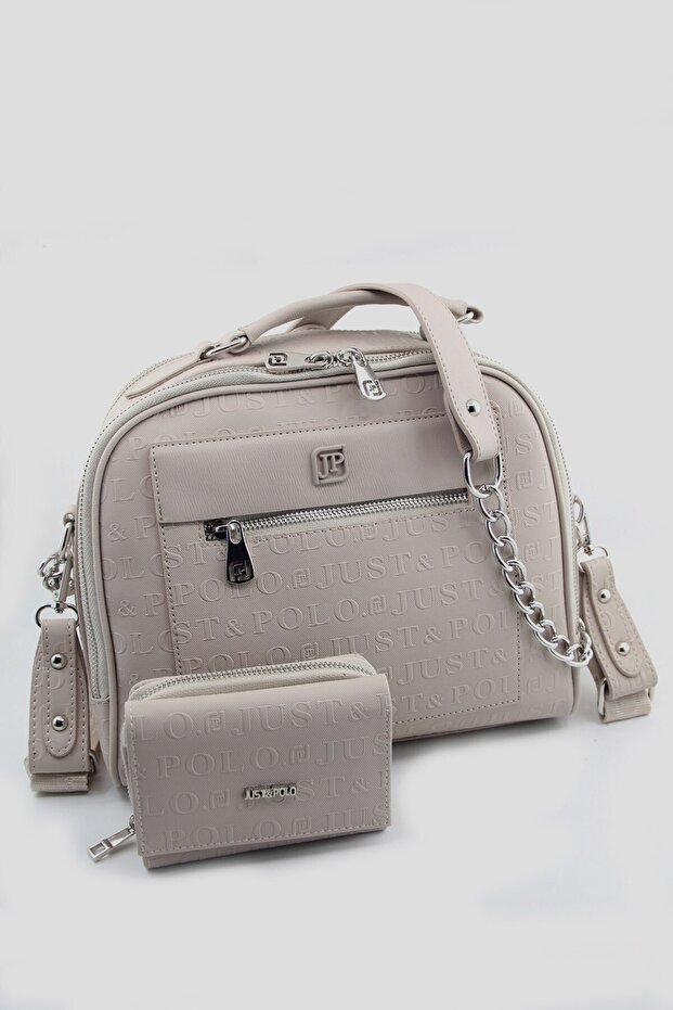 Stone 4 Compartment Shoulder and Crossbody Bag and Wallet Combination 24x29c PBU4025-1002