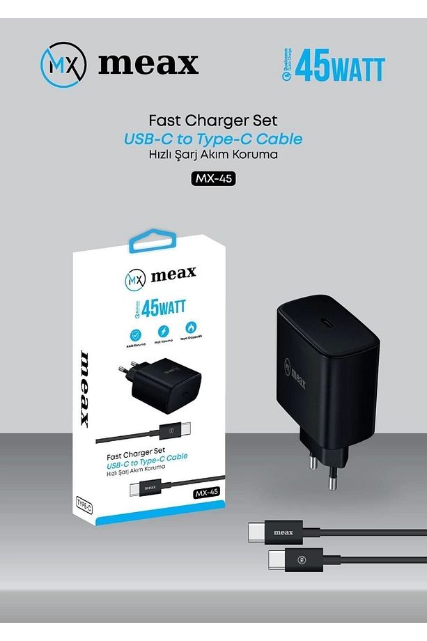 45 watt hızlı şarj aleti USB-C to Typce-C kablo - 1