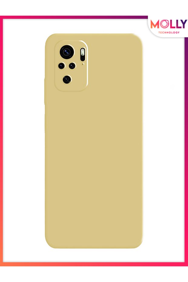 Beige Liquid Inside Velvet Silicone Case for Xiaomi Redmi Note 10S