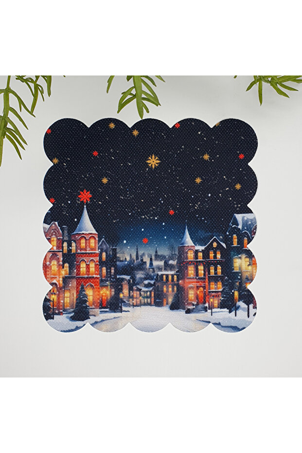 New Year's Eve Patterned Water Color Cocktail Napkin - Washable Fabric, 1 Piece