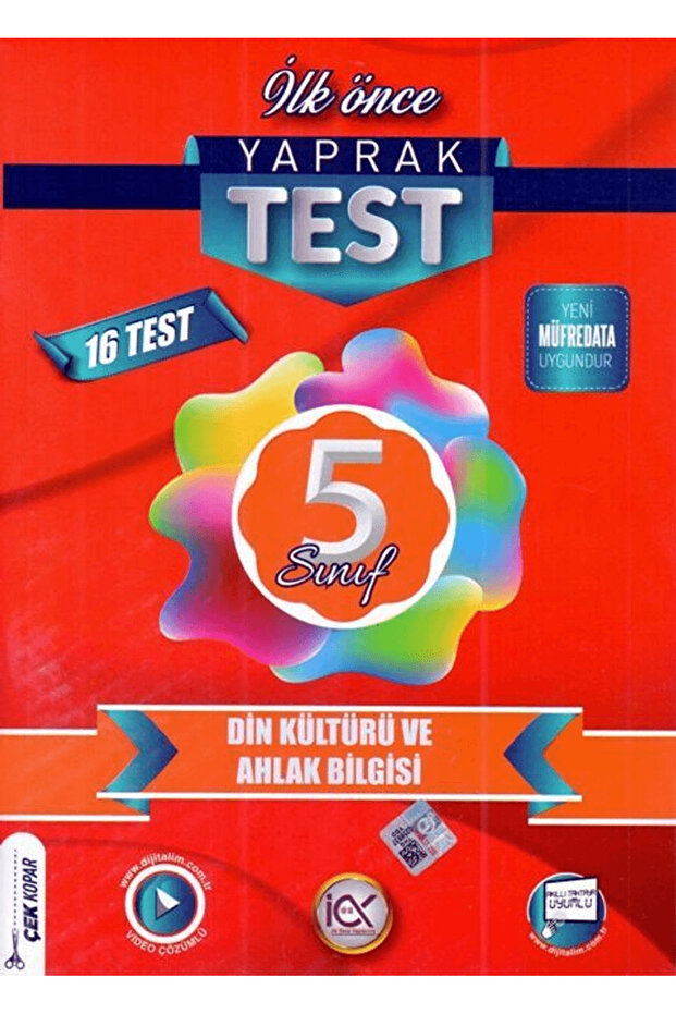 5. Sınıf Din Kültürü ve Ahlak Bilgisi Yaprak Test / Kolektif / İlk Önce Yayıncılık / 9786258348477 - 1