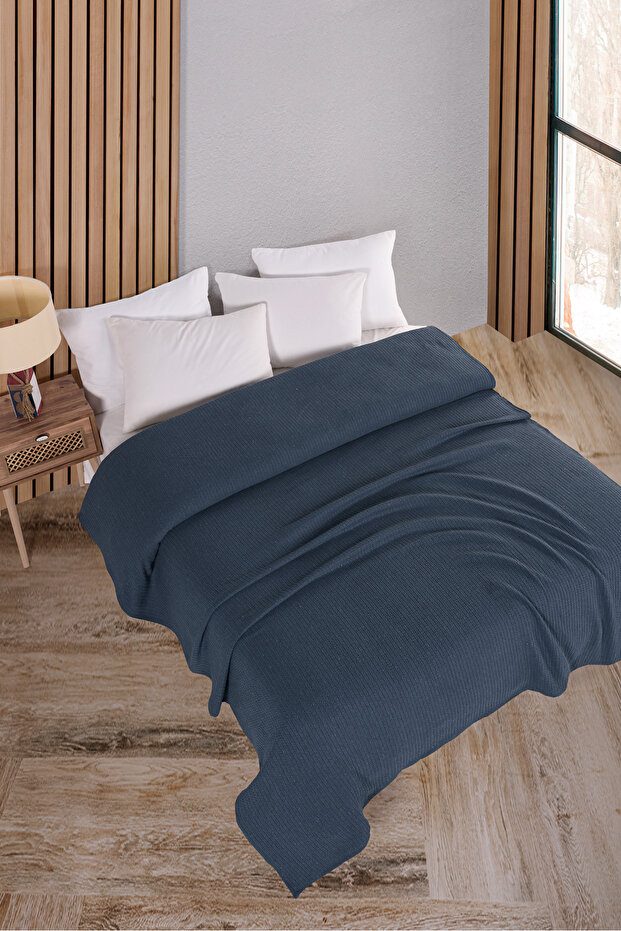 Cotton Maya Indigo Multi-Purpose Bedspread Double - 200X230 cm