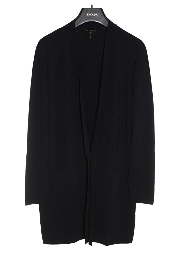 Önü Açık Cepli Orta Boy Basic Hırka - 1