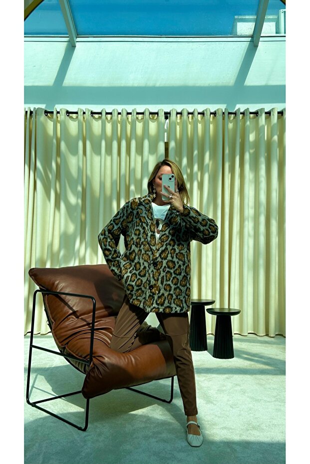 Leopar desenli çeket - 3