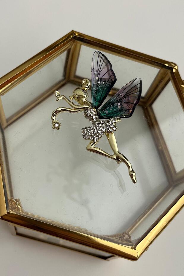 Mor Kanatlı Balerin Broş (ÖLÇÜ:5CM) - 1