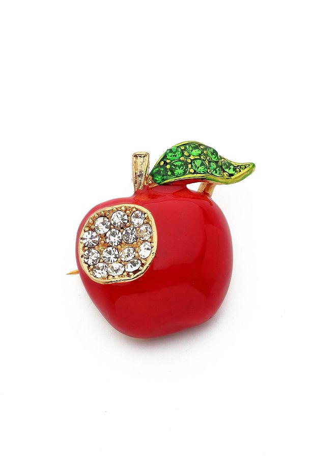 Kırmızı Mineli Elma Broş (2,5CM) - 1